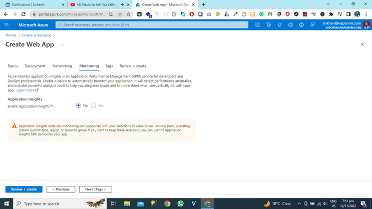 How To Create Azure App Using Azure Cloud Portal